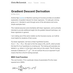 Gradient Descent Derivation · Chris McCormick