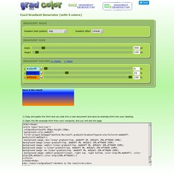 CSS3 gradient generator - 3 colors - GRADCOLOR