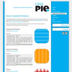 Demo: Gradient Patterns – CSS3 PIE: CSS3 decorations for IE