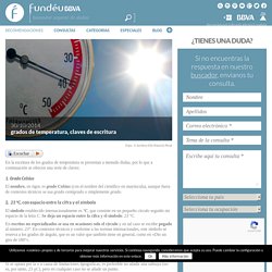 grados de temperatura, claves de escritura