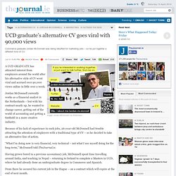 UCD graduate’s alternative CV goes viral with 90,000 views