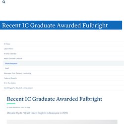 Recent IC Graduate Awarded Fulbright