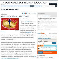 Where Have All the Ph.D.’s Gone? - Graduate Students