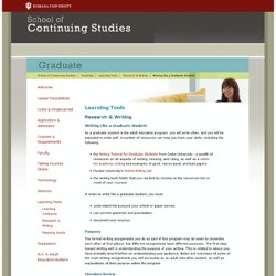 Writing Like a Graduate Student: Research & Writing: Learning Tools: Graduate: School of Continuing Studies: Indiana University
