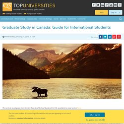 Graduate Study in Canada: Guide for International Students