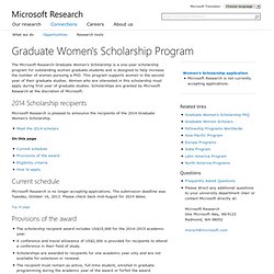 Graduate Women's Scholarship Program