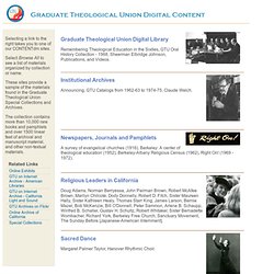 Graduate Theological Union: Digital Content