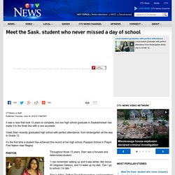 'Can I go to school?': Sask. teen graduates school with 13-year record of perfect attendance