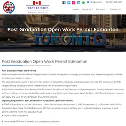 Post Graduation Open Work Permit Edmonton, AB
