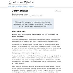 Jerry Zucher: Best Commencement Address at WI College Graduation, 2003