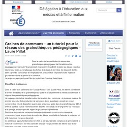 Graines de communs : un tutoriel pour le réseau des grainothèques pédagogiques - Laure Pillot