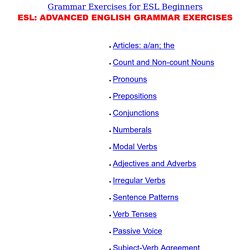 ESL Grammar Quiz: ADVANCED ENGLISH GRAMMAr EXERCISES