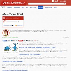 Affect Versus Effect