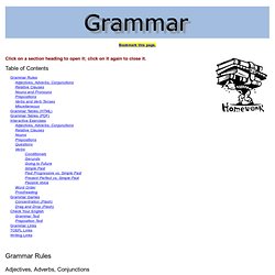 Grammar: Interactive English grammar exercises for ESL/EFL students