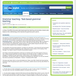 Grammar teaching: Task-based grammar teaching