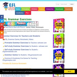 ESL Grammar lesson plans, worksheets, Exercises, Teach Parts of Speech