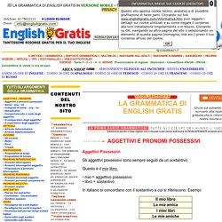 Grammatica di English Gratis: Aggettivi e pronomi possessivi