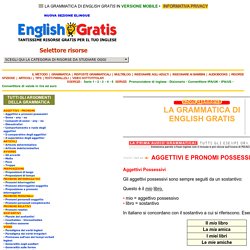 Grammatica di English Gratis: Aggettivi e pronomi possessivi