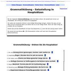 Satzstellung in Hauptsätzen - Online-Ü