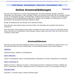 Grammatikübungen - Deutsch online lernen