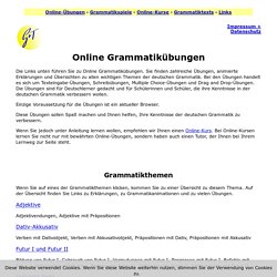 Grammatikübungen - Deutsch online lernen