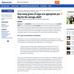 How many grams of sugar are appropriate per day for the average adult