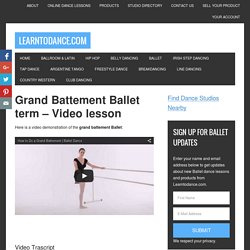 Grand Battement in Ballet - Grand Battement Ballet move