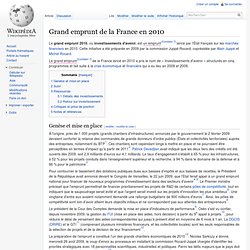 Grand emprunt de la France en 2010