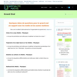 Grand Oral – Spécialité-Maths