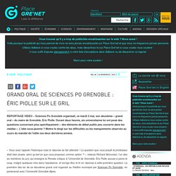 Grand oral de Sciences Po Grenoble : Éric Piolle sur le gril
