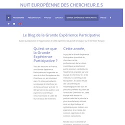 Nuit Europeenne des chercheur.e.s : GrandeExperience2019