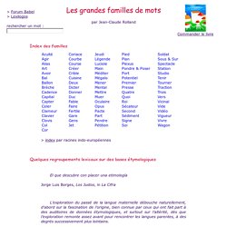 Les grandes familles de mots par Jean-Claude Rolland