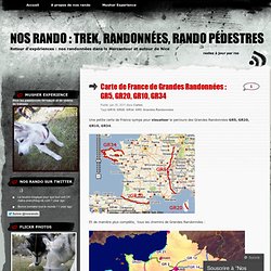 Carte de France de Grandes Randonnées : GR5, GR20, GR10, GR34