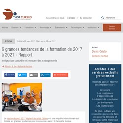Rapport - Tendances de la formation de 2017 à 2021 - Thot Cursus