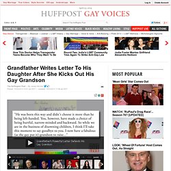 Grandfather Writes Letter To His Daughter After She Kicks Out His Gay Grandson