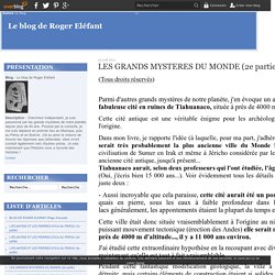LES GRANDS MYSTERES DU MONDE (2e partie) - Le blog de Roger Eléfant