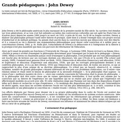 Grands pédagoques : John Dewey