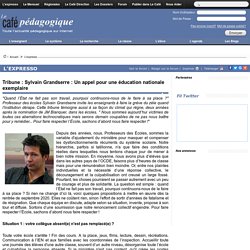 Tribune : Sylvain Grandserre : Un appel pour une éducation nationale exemplaire