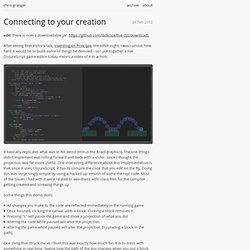 Connecting to your creation