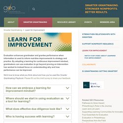 Smarter Grantmaking: Learn for Improvement - Grantmakers for Effective Organizations
