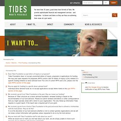 Grantseeking FAQ - Tides