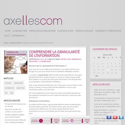 Comprendre la granularité de l'information - Blog de l'agence Axellescom