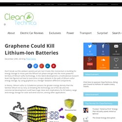 Graphene Could Kill Lithium-Ion Batteries