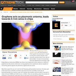 Graphene acts as plasmonic antenna, leads towards 0.1nm wires in chips