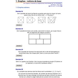 Graphes, notions de base : graphes eulériens