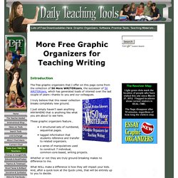 More Free Graphic Organizers for Teaching Writing