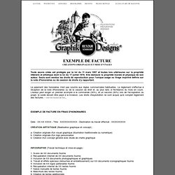FACTURE DE GRAPHISTE CREATEUR - Exemple de factures