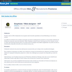 Offre Graphiste / Web designer - H/F à Lille