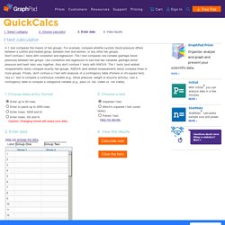 QuickCalcs: t test calculator
