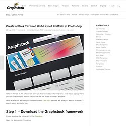 Photoshop tutorial on how to create a sleek textured web layout portfolio